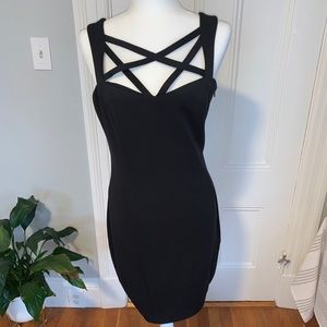 Guess Black Strappy Mini Dress